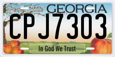 GA license plate CPJ7303