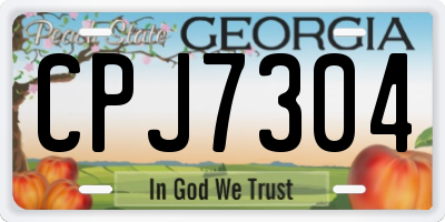 GA license plate CPJ7304