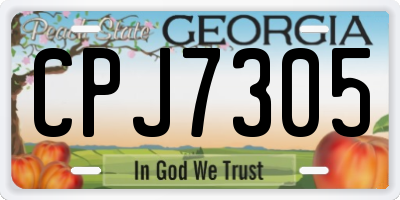GA license plate CPJ7305