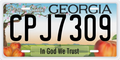 GA license plate CPJ7309