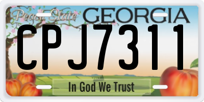 GA license plate CPJ7311