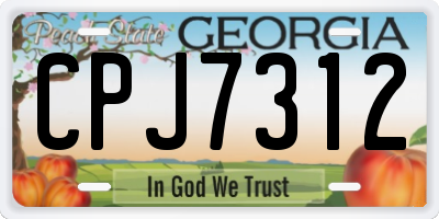 GA license plate CPJ7312
