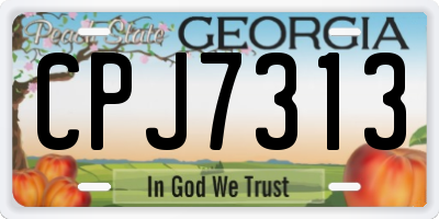 GA license plate CPJ7313