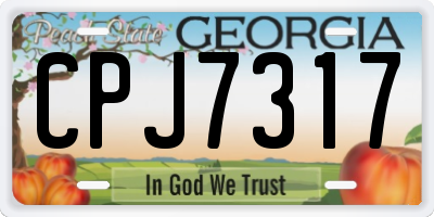 GA license plate CPJ7317