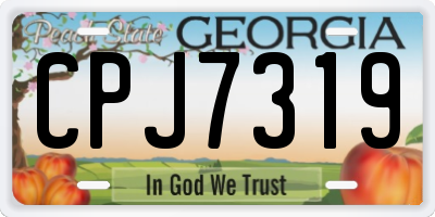 GA license plate CPJ7319