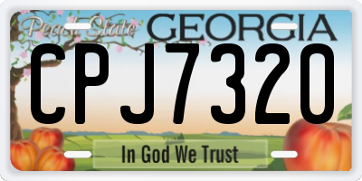 GA license plate CPJ7320