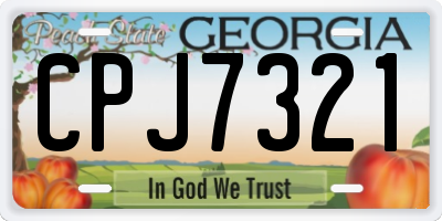 GA license plate CPJ7321