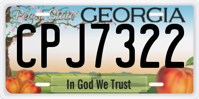 GA license plate CPJ7322