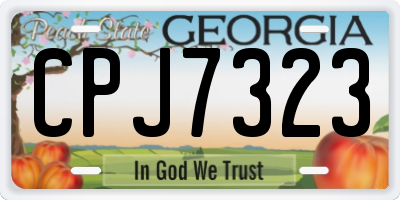 GA license plate CPJ7323