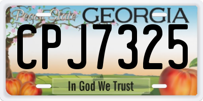 GA license plate CPJ7325