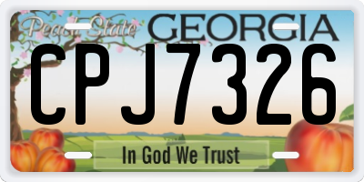 GA license plate CPJ7326