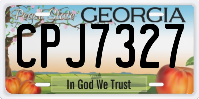 GA license plate CPJ7327
