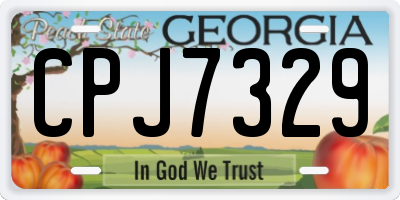 GA license plate CPJ7329