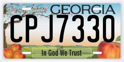 GA license plate CPJ7330