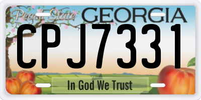 GA license plate CPJ7331
