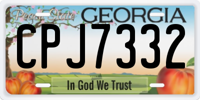 GA license plate CPJ7332