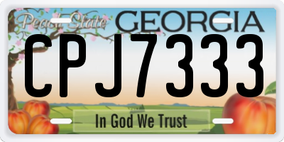 GA license plate CPJ7333