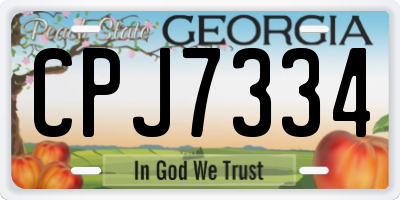 GA license plate CPJ7334