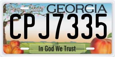 GA license plate CPJ7335
