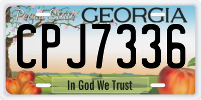 GA license plate CPJ7336