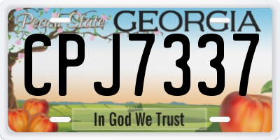 GA license plate CPJ7337