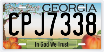 GA license plate CPJ7338