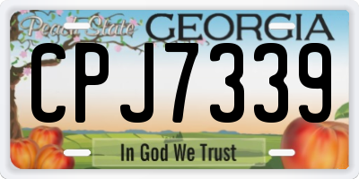 GA license plate CPJ7339