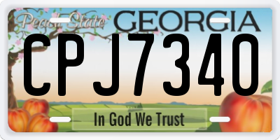 GA license plate CPJ7340