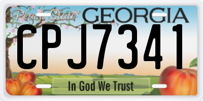 GA license plate CPJ7341