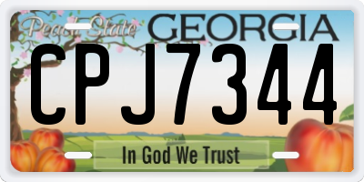 GA license plate CPJ7344
