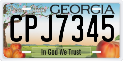 GA license plate CPJ7345