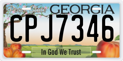 GA license plate CPJ7346