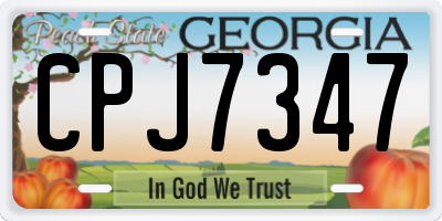 GA license plate CPJ7347