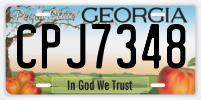 GA license plate CPJ7348