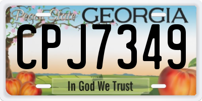 GA license plate CPJ7349