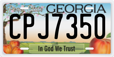 GA license plate CPJ7350