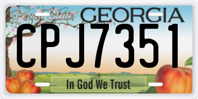 GA license plate CPJ7351