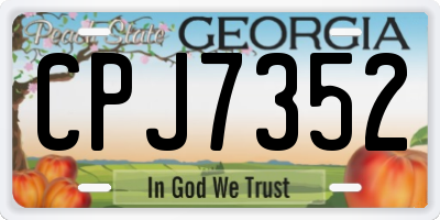 GA license plate CPJ7352