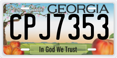GA license plate CPJ7353