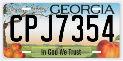 GA license plate CPJ7354