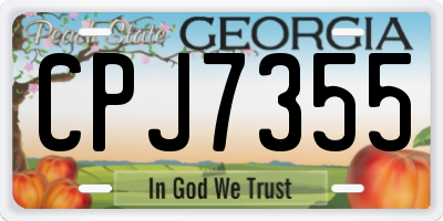 GA license plate CPJ7355