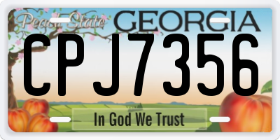 GA license plate CPJ7356