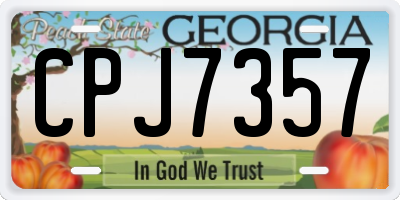 GA license plate CPJ7357