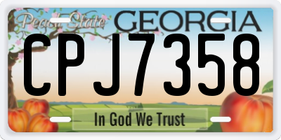 GA license plate CPJ7358