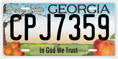 GA license plate CPJ7359