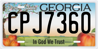 GA license plate CPJ7360