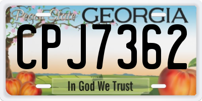 GA license plate CPJ7362