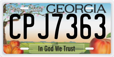 GA license plate CPJ7363