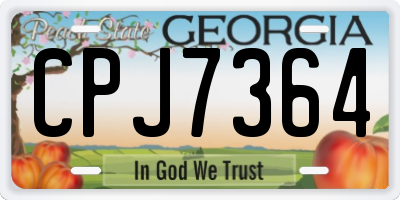 GA license plate CPJ7364