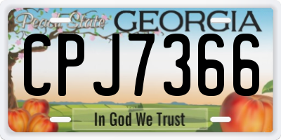 GA license plate CPJ7366